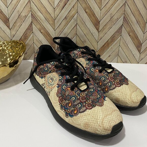 🪶 Yes We Vibe Mandala Dreamcatcher Sneakers – Boho Art Pattern Lace-Up Shoes 8. - Picture 1 of 9
